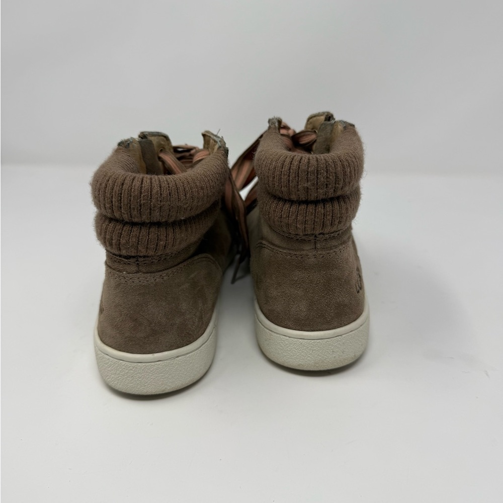 EUC UGG Women’s Tan Brown Suede Tan Zipper Olive High Top Sneakers Sz 7 (KBHADG) - Picture 4 of 6